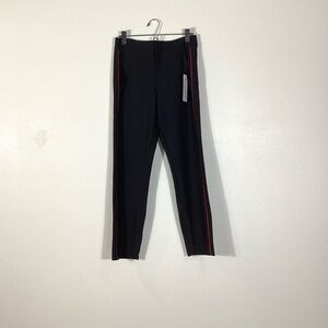 Athleta Stellar Novelty Trouser black with red piping on sides of legs 10